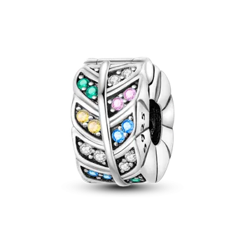 Korálek Prosperk Korálek stříbrný na náramek barevný list S3970