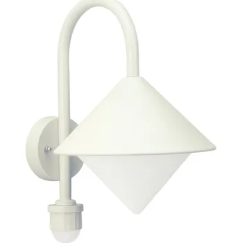 Lampička Albert Leuchten Venkovní nástěnné svítidlo Jolanda, bílé, detektor pohybu - Montáž na stěnu Ø 10 cm bílá 1 x 75 W - Doprava zdarma