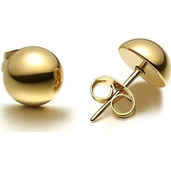 Náušnice Prosperk Náušnice pecky ocelové polokoule zlaté S1002