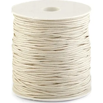 Příze Šňůra bavlněná Ø1,5-2 mm voskovaná návin 80 metrů - 14 režná světlá