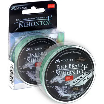 Mikado PLETENÁ ŠŇŮRA - NIHONTO FINE BRAID - 0.14mm/9.7kg/15m - ZELENÁ - 1 cívka
