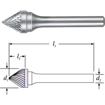 Fréza SGS 24903 (SJ-42M) - Fréza technická SJ-42M 60° záhlubník pr. 3,0x2,5mm, stopka 3mm
