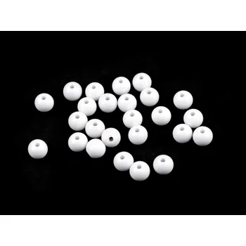 Korálek Plastové korálky Color Ø8 mm, barva 1 bílá