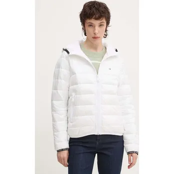 Bunda Tommy Jeans dámská, bílá barva, přechodná, DW0DW18308 00X, vel. XS