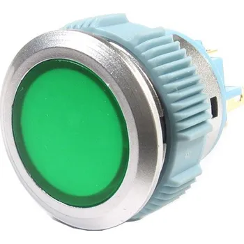 Tlačítko L22F-11NM, ON-(ON) 1pól. 250V/3A, zelené prosvětlení 12V