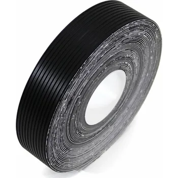 Výstražná páska Černá gumová ochranná protiskluzová páska FLOMA Ribbed - 18,3 m x 5 cm a tloušťka 1,7 mm (80081234) FLOMAT
