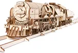 Ugears 3D dřevěné mechanické puzzle V-Express parní lokomotiva 4-6-2 s tendrem