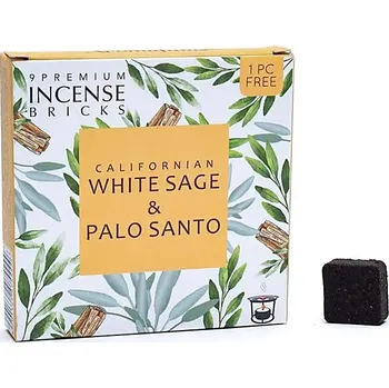 Vonný olej Vonné cihličky bílá šalvěj a Palo Santo 9 ks prémiových vykuřovadel, 40 g, hoření 45 - 60 minut