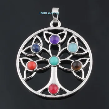 Přívěsek Čakrový přívěšek Strom života s broušenými kameny