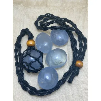 Přívěsek Tromlovaný celestýn se síťkou na zavěšení