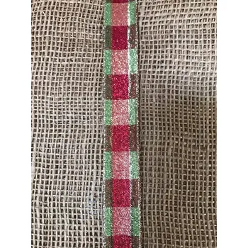 Stuha Stuha glitter s drátkem 25mm x 20m červená / zelená