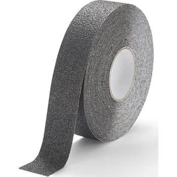 Výstražná páska Černá korundová chemicky odolná protiskluzová páska FLOMA Extra Super Chemical Resistant - 18,3 m x 5 cm a tloušťka 1 mm (80081246) FLOMAT