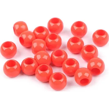 Korálek Plastové korálky Ø14 mm 20 kusů - 3 korálová