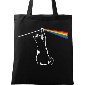 Nákupní taška Bavlněná taška Kočičí duha (Barva: Černá)