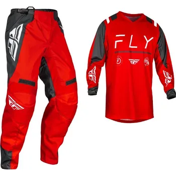 Moto dres a Motokrosový / enduro komplet kalhotů a dresu FLY RACING F-16 barva červená/šedá/bílá vel. XXL + 40