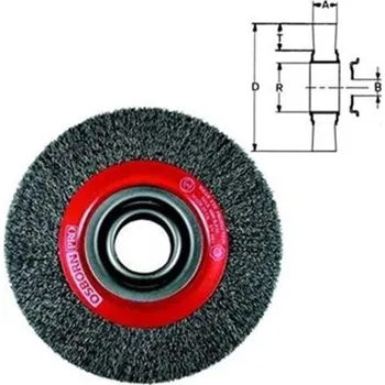 Drátěný kartáč Osborn 9902532162 - Kartáč drátěný kotoučový pr. 125 mm, šíře 22 mm, otvor pr. 30 mm, zvlněný ocelový drát 0,3 mm Superior