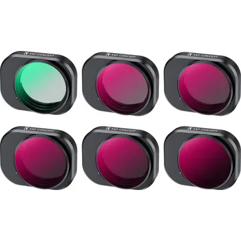 K&F 6pcs Filter Kit,(CPL+ND4&PL+ND8&PL+ND16&PL+ND32&PL+ND64&PL), lens HD, one side coated with anti-