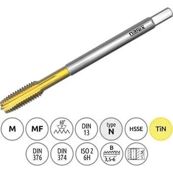 Závitořezný nástroj Narex Ždánice 041535252040000 - Závitník strojní M 4,0x0,7mm typ 3043 kód 3510 TiN, lícování ISO2 (6H), DIN 376