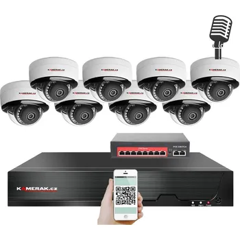 Mikrofon IP 8 kamerový set s externím PoE XM-805B-Ext. 4MPx, mikrofon, CZ menu