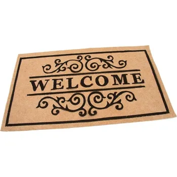 Rohožka Béžová textilní vstupní rohož FLOMA Welcome - Deco - délka 45 cm, šířka 75 cm, výška 0,3 cm (89897122) FLOMAT