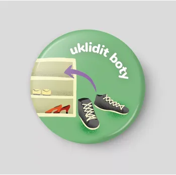 Magnetická kreslící tabulka Uklidit boty - plánovací magnetka