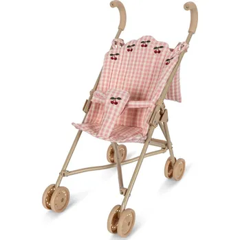 Kočárek pro panenku Konges Slojd Kočárek pro panenky Captains Powder Pink Check Konges Sløjd Doll Stroller