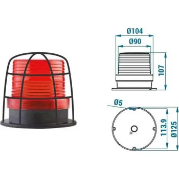 Maják LED maják 90 mm s ochrannou klecí TERMSB05-P