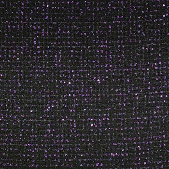 Buklé černé, fialové flitry, š.145