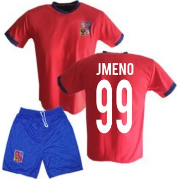 Fotbalový komplet ČR - VLASTNÍ JMÉNO A ČÍSLO - červený Velikost: L
