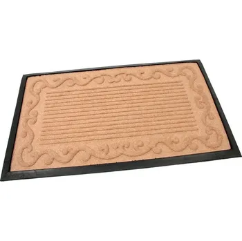 Rohožka Béžová textilní gumová čisticí vstupní rohož FLOMA Stripes - Deco - délka 45 cm, šířka 75 cm, výška 0,8 cm (89897092) FLOMAT