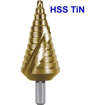 Vrták Ruko 101053T - Vrták do kovu pr. 6-38mm stupňovitý, stopka 10mm č.3, HSS TiN CBN