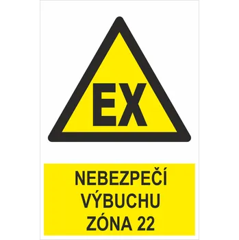 Značení Nebezpečí výbuchu ZÓNA 2 samolepící vinylová fólie 300x200 mm