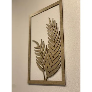 Obraz Home Deco 3D dřevěná dekorace na zeď - Listy Palmy 30x50cm