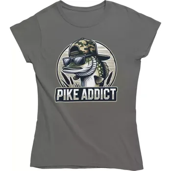 Dámské rybářské tričko Pike Addict šedé