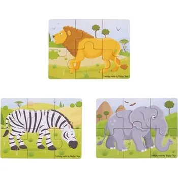 Bigjigs Toys puzzle 3v1 safari zvířátka