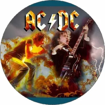Jedlá dekorace na dort Jedlý papír logo AC/DC kapela 19,5 cm