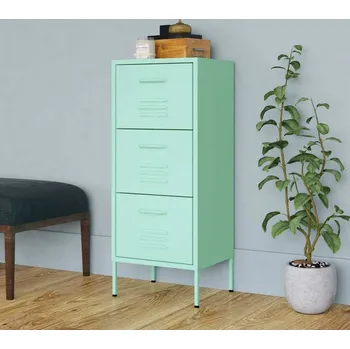 Zásuvkový kontejner vidaXL Úložná skříň 42,5 x 35 x 101,5 cm ocel [336182] Barva: Mátová