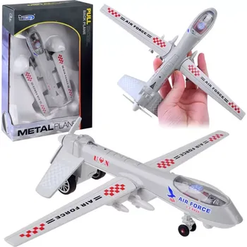autíčko Joko Kovové letadlo Military se zvuky a světly Šedá