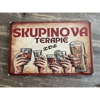 Plechová cedule Plechová cedule Skupinová terapie 28,5x18,5cm