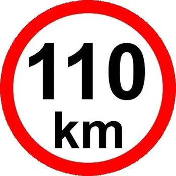 Dopravní značení Traiva s.r.o. Omezení rychlosti – 110 km/hod retroreflexní Verze: Samolepka ∅ 200 mm - Kód: 03719
