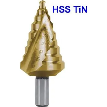 Vrták Ruko 101096T - Vrták do kovu pr. 6-32mm stupňovitý, stopka 10mm č.12, HSS TiN CBN