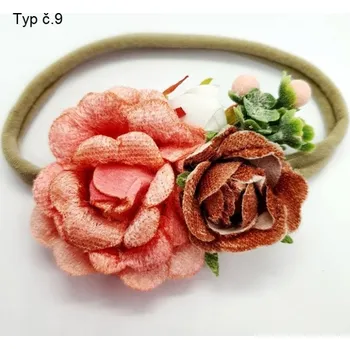Čelenka Květinová univerzální čelenka s květy do vlasů - více druhů Typ č.09