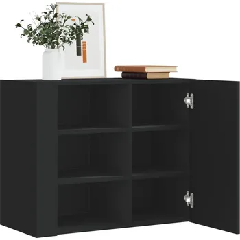 přebalovací pult a komoda Nástěnná skříňka černá 75 x 35 x 60 cm kompozitní dřevo Černý 848424