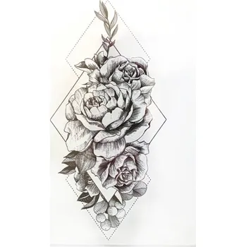 Odstranitelné tetování Tetovačka nalepovací na tělo - květinový motiv č.02