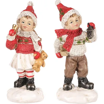 Vánoční dekorace Autronic Chlapec nebo dívka v červeném - středně velcí, polyresin, cena za 1 ks. - KEO002-M