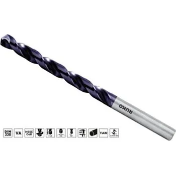 Vrták Ruko 281135EF - Vrták do kovu pr. 13,5 mm délka 160/108 mm válcová stopka, středně dlouhý, HSSE Co8 TiAIN