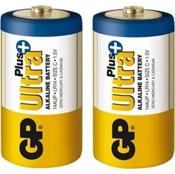 Baterie (akumulátor) GP Ultra Plus Alkaline 14AU LR14 velikost C 1,5V (2 ks) - výprodej