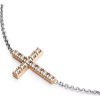 Náhrdelník Dámský náhrdelník bílé zlato 585/1000 přírodní diamant 0.060 ct G/SI křížem 140018-NH01-BCV-DIA délka 40 cm