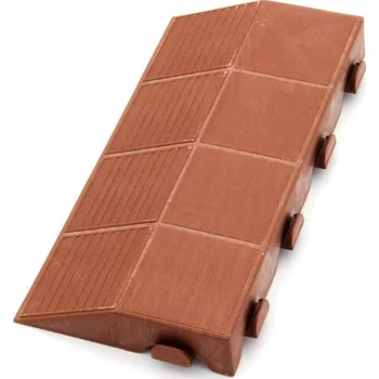 Hnědý plastový nájezd "samec" pro terasovou dlažbu Linea Combi - 40 x 20,5 x 4,8 cm (80070052) FLOMAT