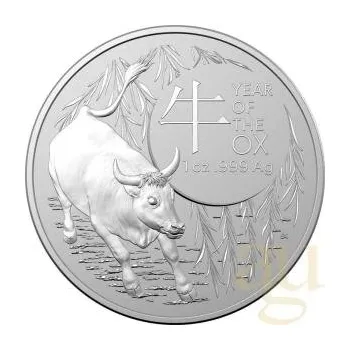 Sběratelství 1 unce stříbrná mince Austrálie RAM Lunar vůl 2021